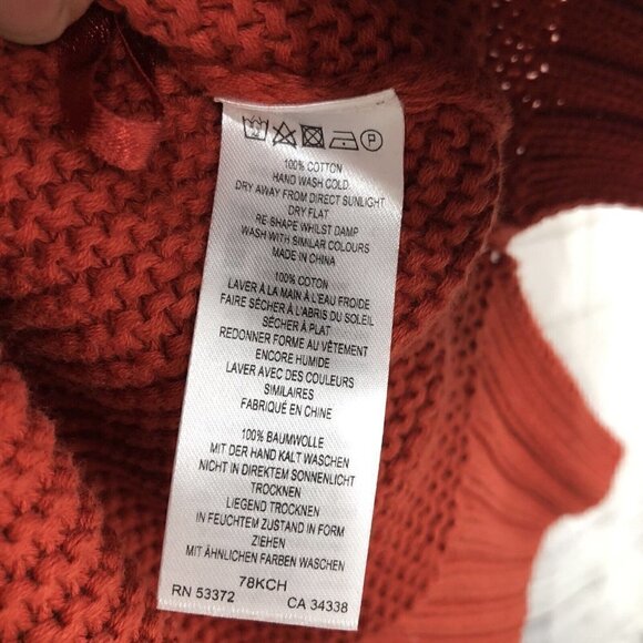 French Connection Size Large Orange Oversized Mock Neck Sweater Pullover Heavy - Picture 9 of 9